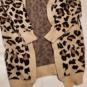Entro Tan and Black Leopard Print Cardigan